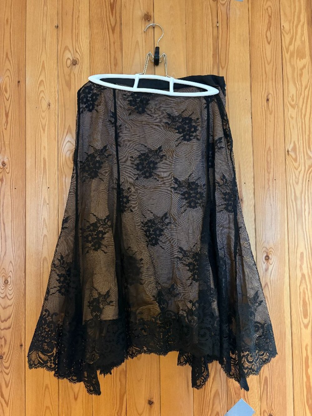 Whimsygoth Black Lace Floral Skirt